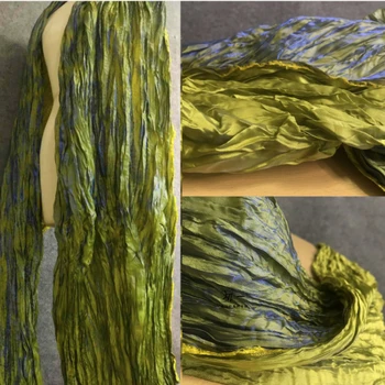 Окрашенная пряжа Двухцветная скрученная измельченная ткань Зеленый Синий градиент Дизайнер одежды для шитья своими руками Модный материал Ткань оптом