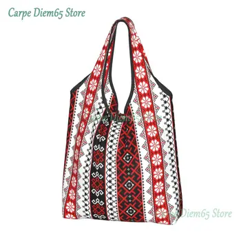 Яркая, яркая, в украинском стиле, вышиванка, сумка для покупок, портативная, в богемном геометрическом стиле, сумка для покупок через плечо