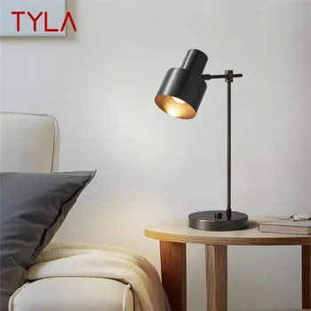 Современная медная настольная лампа TYLA LED, Настольное освещение из черной латуни, простой креативный декор для домашнего кабинета, спальни