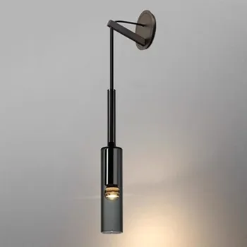 Внутреннее освещение, Минималистичный светодиодный подвесной светильник, Дизайн лампы в виде бутылки из медного стекла, Спальня, ТВ-фон, стена, коридор, Подвесной светильник