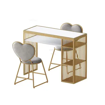 Итальянская салонная мебель, легкие роскошные маникюрные столы, Европейский маникюрный стол и набор стульев, креативные односпальные столы для маникюра