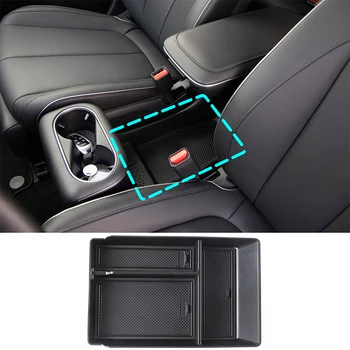Для Hyundai IONIQ 5 2021-2022 ABS Черный Автомобильный Подлокотник Ящик Для Хранения Органайзер Лоток Центральная Консоль Укладка Уборка Автомобильные Аксессуары