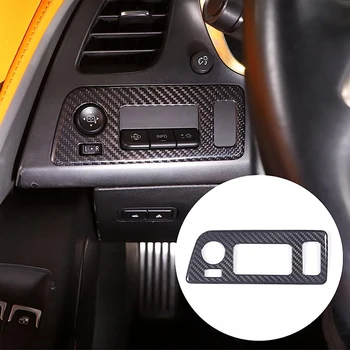 Для Chevrolet Corvette C7 2014-2019 Сухой углепластиковый переключатель автомобильных фар с откидной рамкой и наклейками